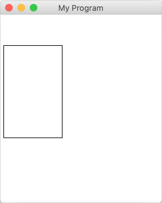 A diagram of a canvas with a rectangle whose upper-left corner is at (5, 50) and bottom right corner at (100, 200)