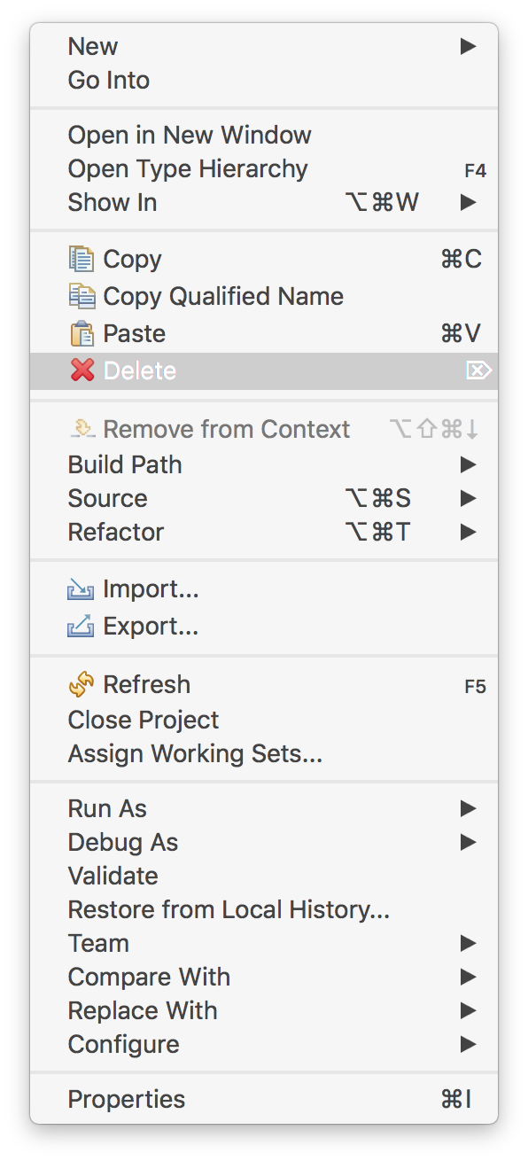 Delete project