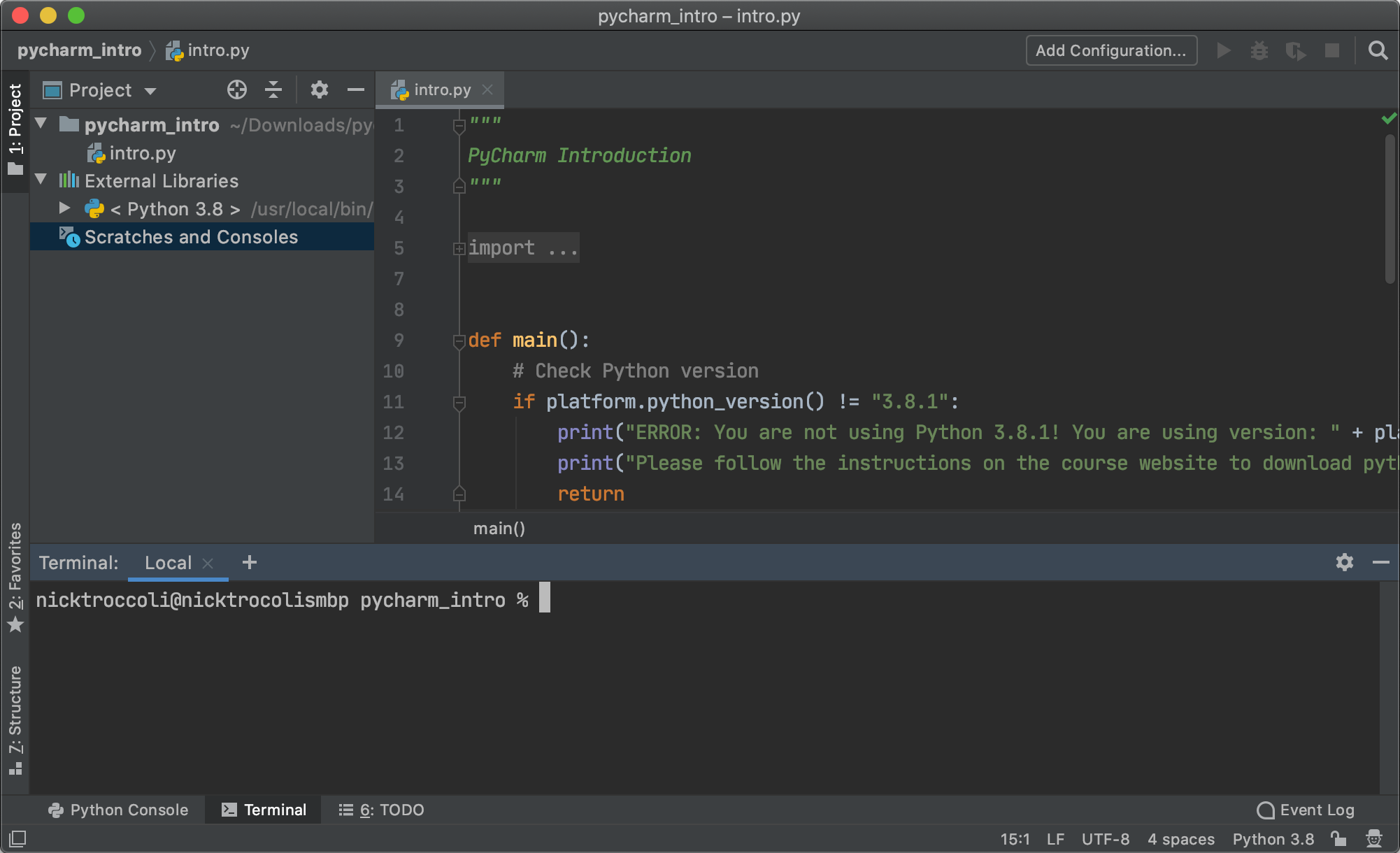 PyCharm Terminal